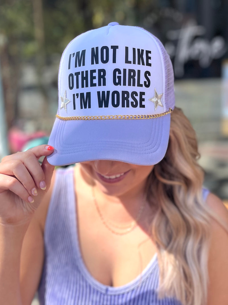 Like Other Girls Trucker Hat : Lilac