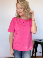Touch of Sparkle Top : Hot Pink