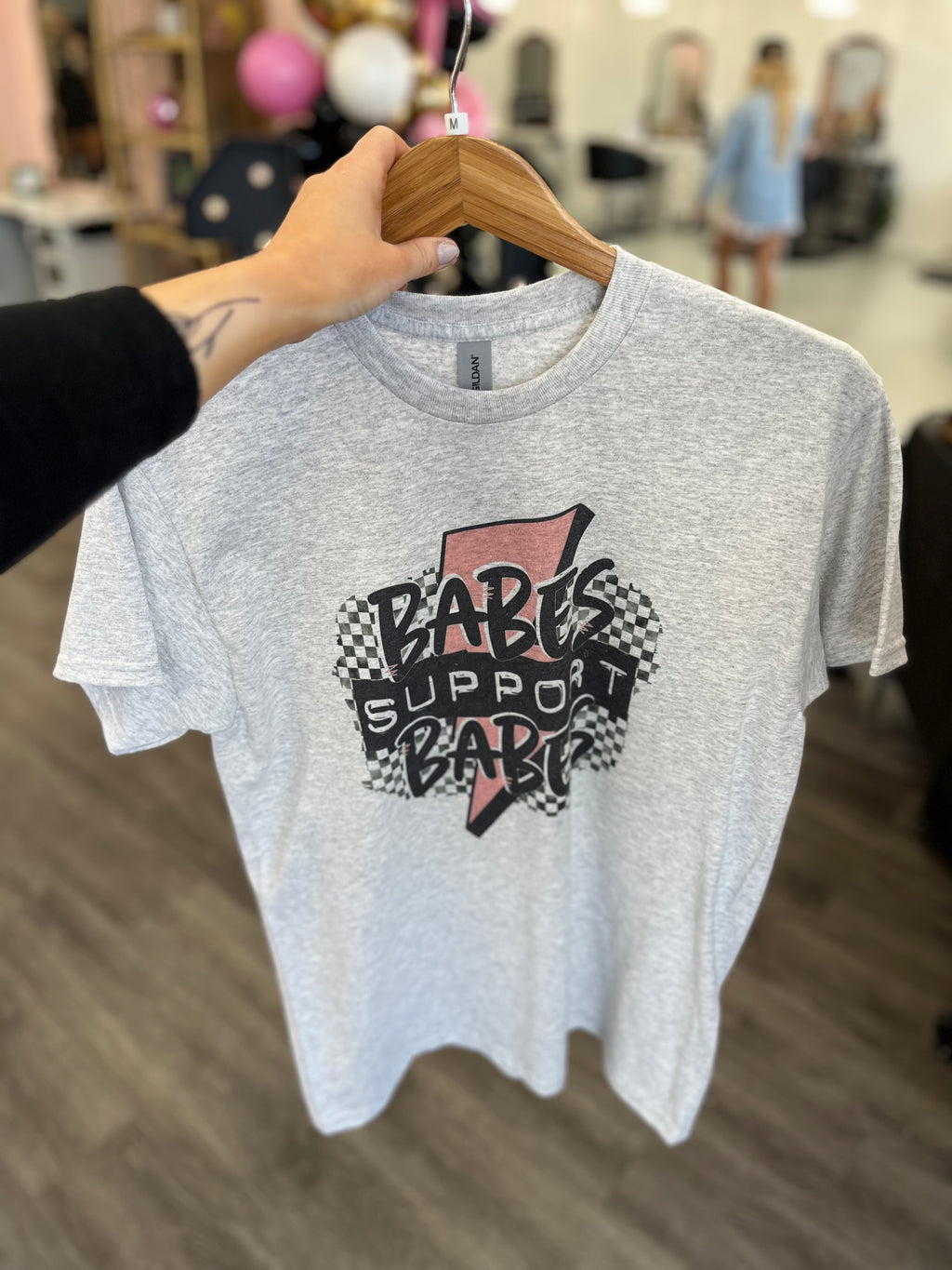 Babes Support Babes Tee : H Grey
