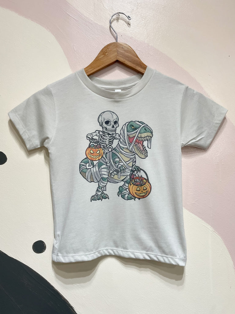 PREORDER : Infant/Youth - Spooky Dino Tee : Heather Dust