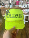 Husband’s Tab Trucker Hat : Neon Yellow