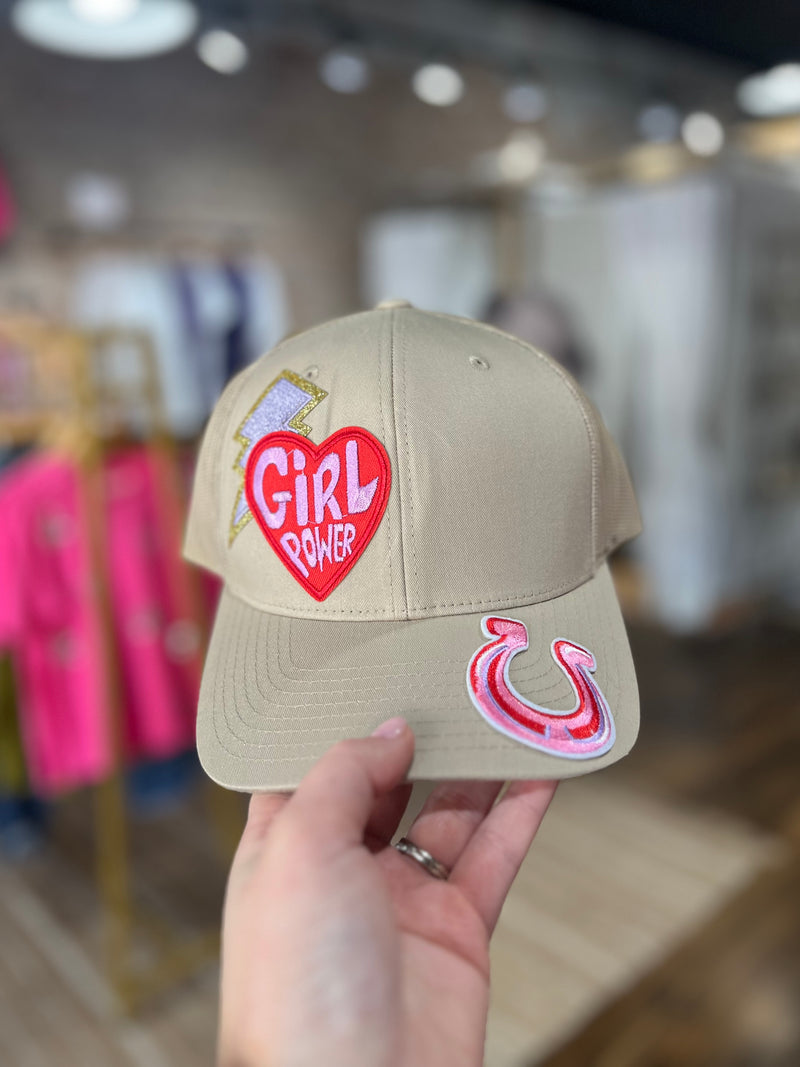Girl Power Trucker Hat : Khaki