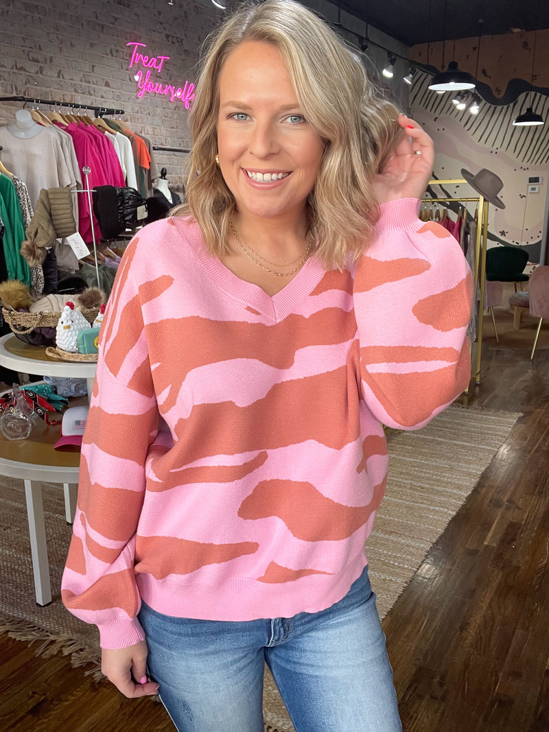 The Jen Sweater : Rust/Pink