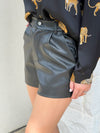All Along Leather Shorts : Black