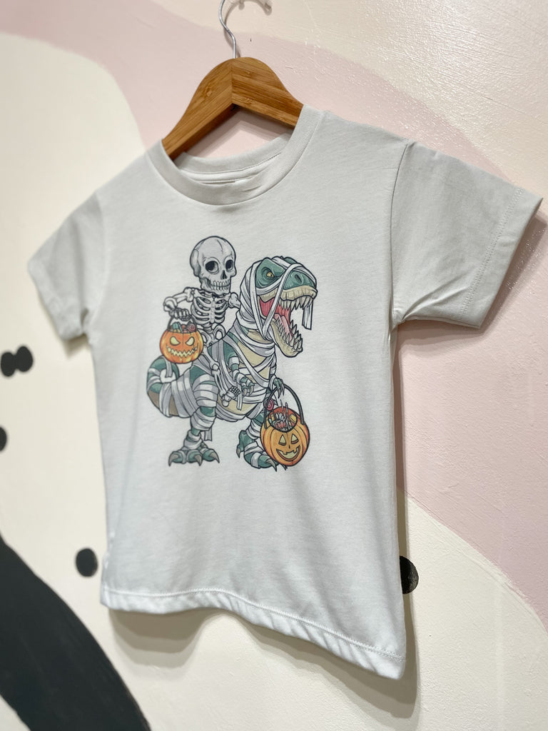 PREORDER : Infant/Youth - Spooky Dino Tee : Heather Dust