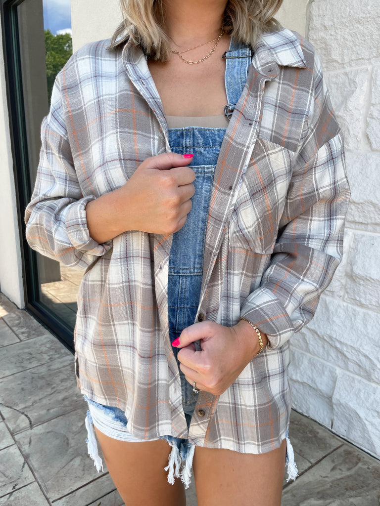 Who I Was Flannel : Taupe