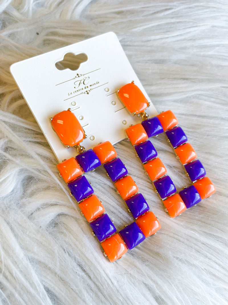 Bubble Earrings : Orange/Purple