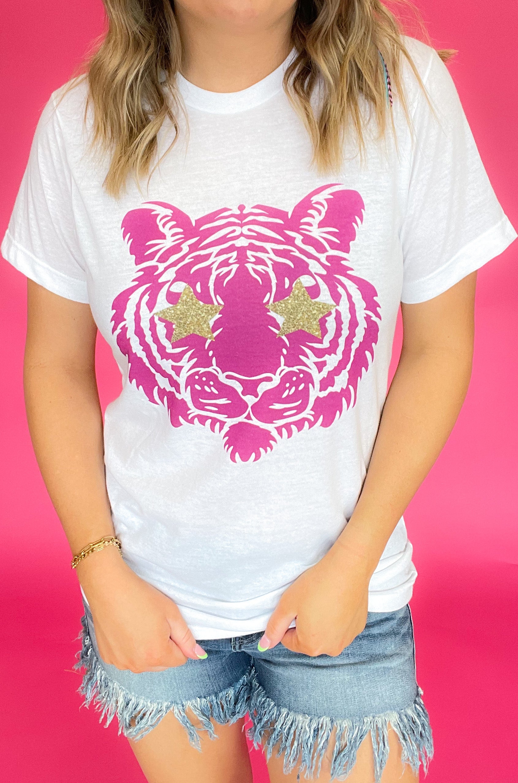 Pink Tiger Tee : White