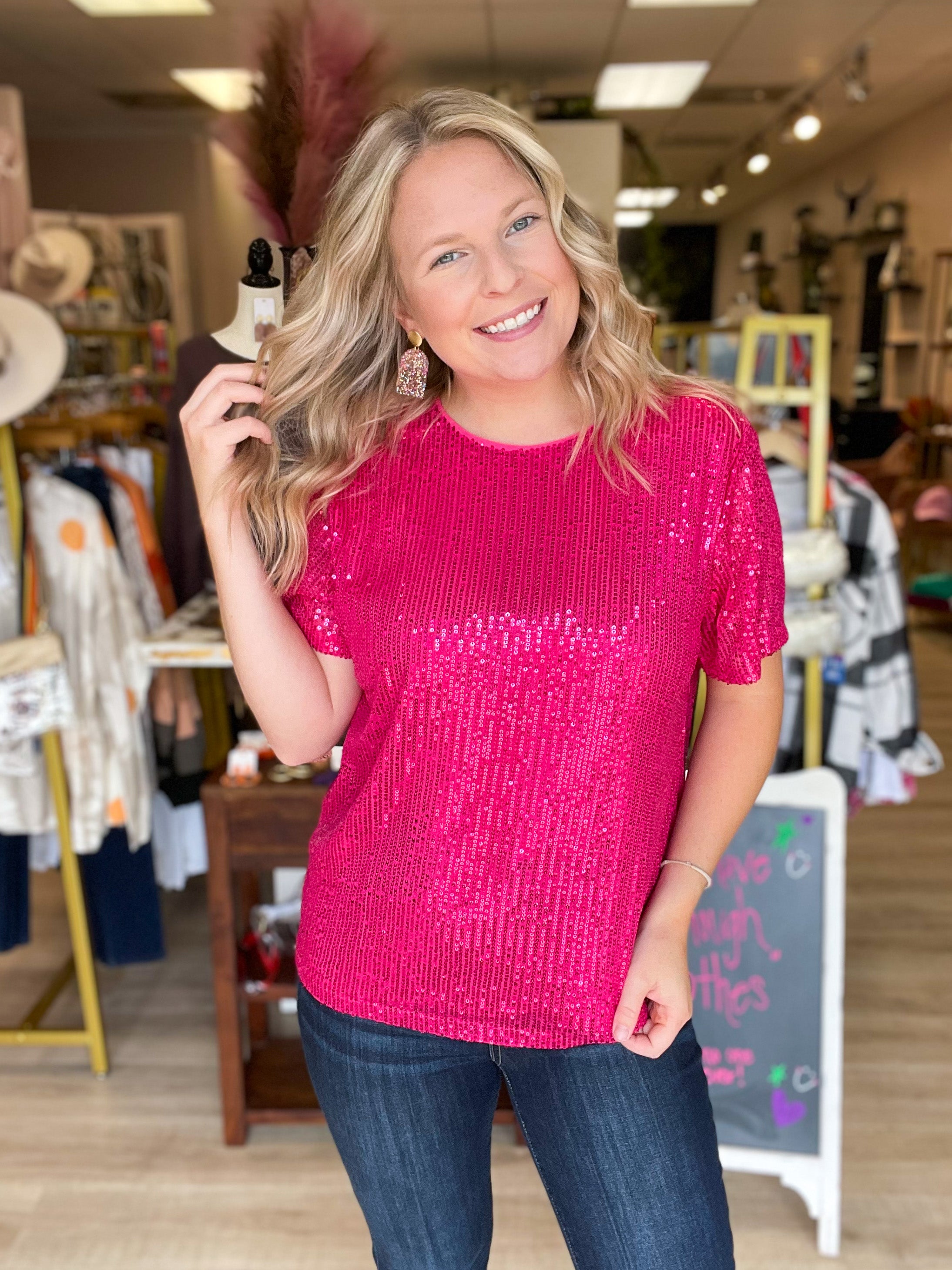 Party Doesn't Stop Top : Fuchsia